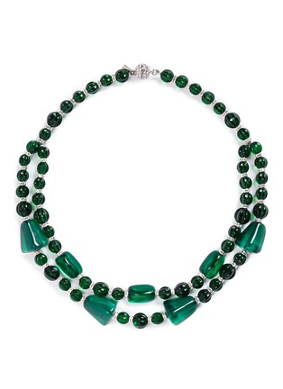 Main View - Click To Enlarge - KENNETH JAY LANE - Crystal pavé glass stone tiered necklace