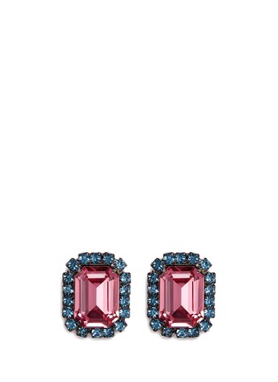 Main View - Click To Enlarge - KENNETH JAY LANE - Emerald cut stone glass crystal clip earrings
