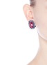 Figure View - Click To Enlarge - KENNETH JAY LANE - Emerald cut stone glass crystal clip earrings