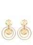 Main View - Click To Enlarge - KENNETH JAY LANE - Coin charm hoop gold plated drop earrings