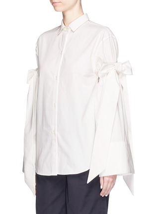 Front View - Click To Enlarge - SHUSHU/TONG - Bow sleeve cotton poplin shirt