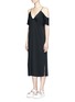 Front View - Click To Enlarge - T BY ALEXANDER WANG - Chain neck cold shoulder dress