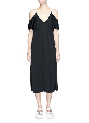 Main View - Click To Enlarge - T BY ALEXANDER WANG - Chain neck cold shoulder dress