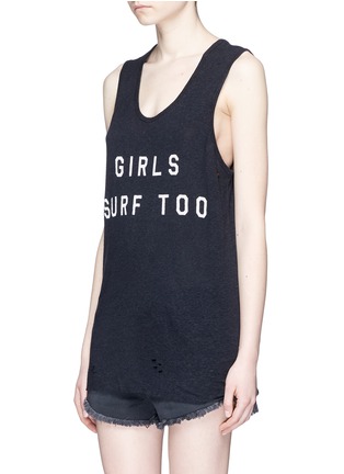 Front View - Click To Enlarge - ZOE KARSSEN - 'Girls Surf Too' print tank top
