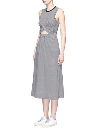 Front View - Click To Enlarge - T BY ALEXANDER WANG - Twist front cutout stripe jersey dress
