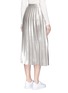 Back View - Click To Enlarge - TOPSHOP - Pleated metallic midi skirt
