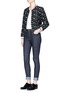 Figure View - Click To Enlarge - THOM BROWNE  - Floral embroidered varsity bomber jacket