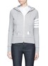 Main View - Click To Enlarge - THOM BROWNE  - Stripe sleeve cotton zip hoodie
