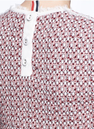 Detail View - Click To Enlarge - THOM BROWNE  - Frayed tweed jacquard knit sleeveless top