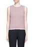 Main View - Click To Enlarge - THOM BROWNE  - Frayed tweed jacquard knit sleeveless top