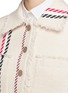 Detail View - Click To Enlarge - THOM BROWNE  - Stripe stitch cropped tweed jacket