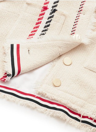  - THOM BROWNE  - Stripe stitch cropped tweed jacket