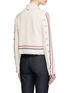 Back View - Click To Enlarge - THOM BROWNE  - Stripe stitch cropped tweed jacket