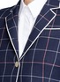 Detail View - Click To Enlarge - THOM BROWNE  - Windowpane check wool blend blazer