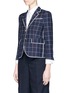 Front View - Click To Enlarge - THOM BROWNE  - Windowpane check wool blend blazer