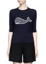 Main View - Click To Enlarge - THOM BROWNE  - Whale embroidered cable knit sweater