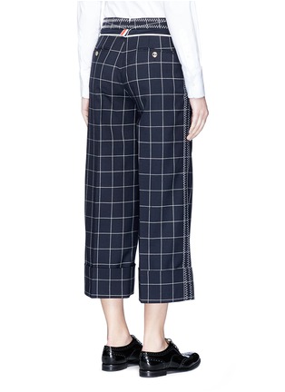 Back View - Click To Enlarge - THOM BROWNE  - Windowpane check wool sack culottes