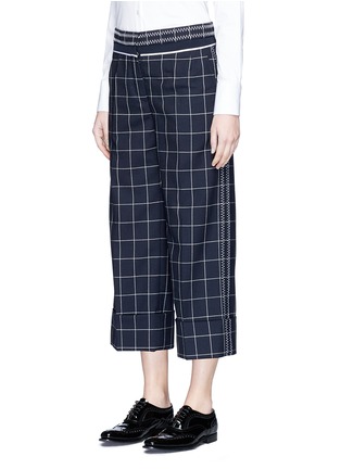 Front View - Click To Enlarge - THOM BROWNE  - Windowpane check wool sack culottes