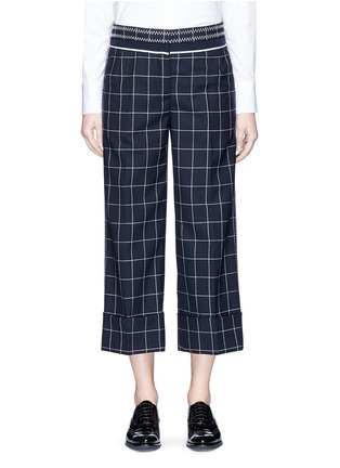 Main View - Click To Enlarge - THOM BROWNE  - Windowpane check wool sack culottes