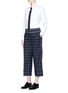Figure View - Click To Enlarge - THOM BROWNE  - Windowpane check wool sack culottes