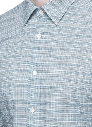 Detail View - Click To Enlarge - BOGLIOLI - Check plaid linen-cotton hopsack shirt