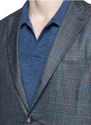 Detail View - Click To Enlarge - BOGLIOLI - 'K-Jacket' check plaid wool-silk-linen soft blazer