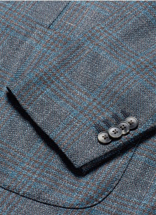 Detail View - Click To Enlarge - BOGLIOLI - 'K-Jacket' check plaid wool-silk-linen soft blazer