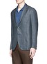 Front View - Click To Enlarge - BOGLIOLI - 'K-Jacket' check plaid wool-silk-linen soft blazer