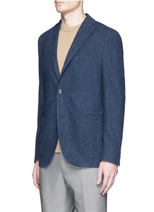 Front View - Click To Enlarge - BOGLIOLI - 'K-Jacket' check textured soft blazer