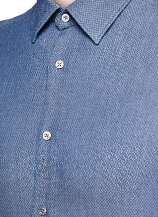 Detail View - Click To Enlarge - BOGLIOLI - Zigzag jacquard cotton shirt