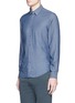 Front View - Click To Enlarge - BOGLIOLI - Zigzag jacquard cotton shirt