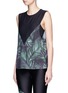 Front View - Click To Enlarge - WE ARE HANDSOME - 'Jag' leaf print mesh muscle T-shirt