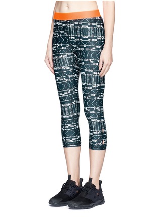 Front View - Click To Enlarge - THE UPSIDE - 'Jungle Shibori NYC' print performance leggings