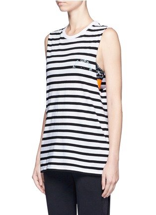 Front View - Click To Enlarge - THE UPSIDE - 'Lucky' feeder stripe cotton tank top