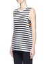 Front View - Click To Enlarge - THE UPSIDE - 'Lucky' feeder stripe cotton tank top