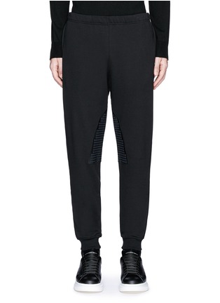 Main View - Click To Enlarge - ALEXANDER MCQUEEN - Perforated leather patch jogging pants