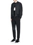 Figure View - Click To Enlarge - ALEXANDER MCQUEEN - Perforated leather patch jogging pants