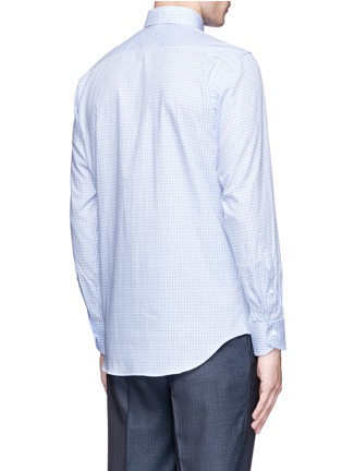 Back View - Click To Enlarge - CANALI - Check cotton poplin shirt