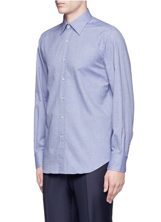 Front View - Click To Enlarge - CANALI - Double faced cotton flannel shirt