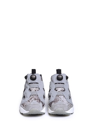 Front View - Click To Enlarge - REEBOK - x Disney 'InstaPump Fury JB' snakeskin embossed sneakers