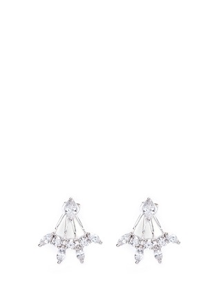 Main View - Click To Enlarge - CZ BY KENNETH JAY LANE - Mixed cubic zirconia fan jacket earrings