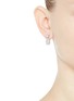 Figure View - Click To Enlarge - CZ BY KENNETH JAY LANE - Halo cushion cut cubic zirconia drop earrings