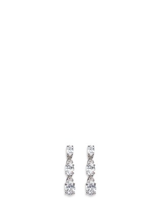 Main View - Click To Enlarge - CZ BY KENNETH JAY LANE - Graduating oval cut cubic zirconia drop earrings