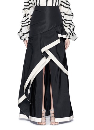 Detail View - Click To Enlarge - 73052 - 'Julio Verne' suede bow belt silk taffeta skirt
