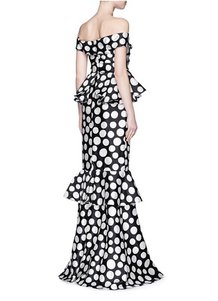 Back View - Click To Enlarge - 73052 - 'Miss Golightly' polka dot ruffle gown