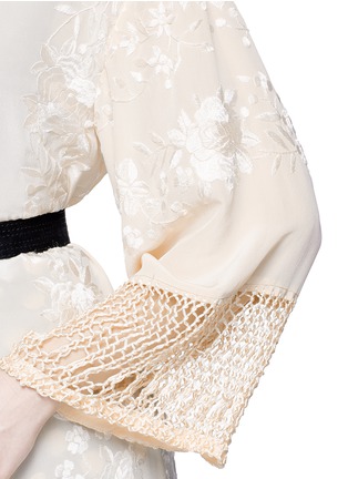 Detail View - Click To Enlarge - 73052 - 'Cervantes' floral embroidered shawl coat and bodysuit set