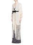 Figure View - Click To Enlarge - 73052 - 'Cervantes' floral embroidered shawl coat and bodysuit set
