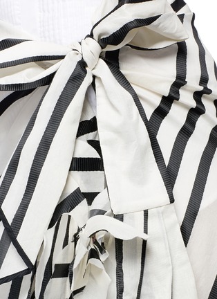 Detail View - Click To Enlarge - 73052 - 'Duncan' stripe cotton-silk wrap maxi skirt