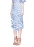Front View - Click To Enlarge - 73052 - 'Emma' stripe floral appliqué skirt
