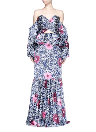 Main View - Click To Enlarge - 73052 - 'A Hundred Years of Solitude' floral print off-shoulder gown